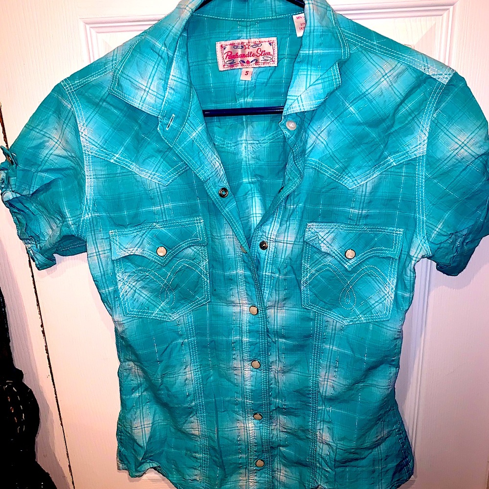 Western button short sleeve